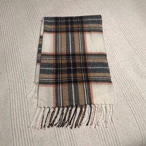 Plaid Fringe Scarf